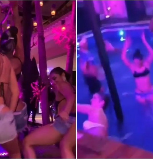Festa termina na piscina e vídeo mostra Anitta, Luísa Sonza, Lexa e Mc Rebecca dançando de fio dental; assista