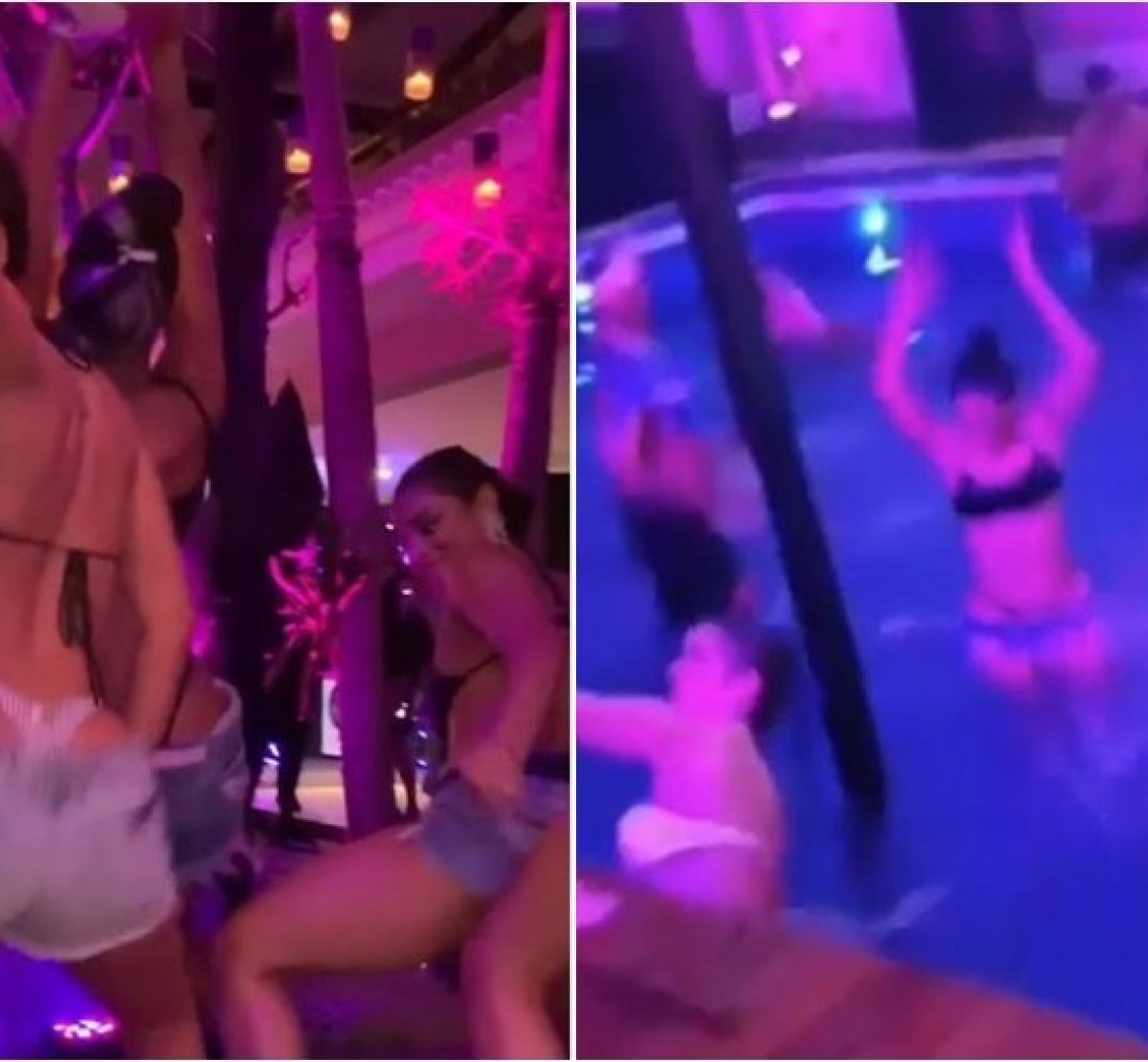 [Festa termina na piscina e vídeo mostra Anitta, Luísa Sonza, Lexa e Mc Rebecca dançando de fio dental; assista]