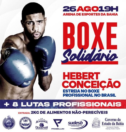 Baiano Herbert Conceição fará sua estreia no boxe profissional brasileiro, na sua terra natal