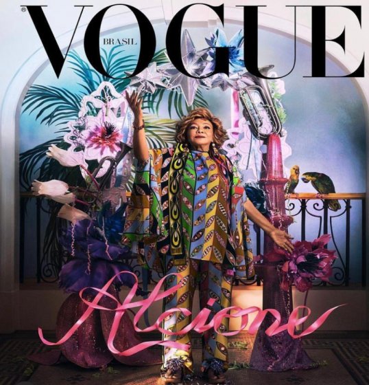 Cantora Alcione estampa capa da revista VOGUE