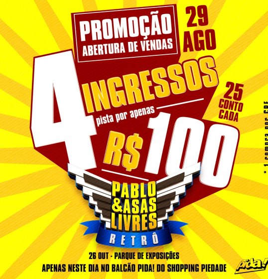 Arrocha Retrô com Pablo e Asas Livres abre vendas com promoção imperdível Arrocha Retrô com Pablo e Asas Livres abre vendas com promoção imperdível